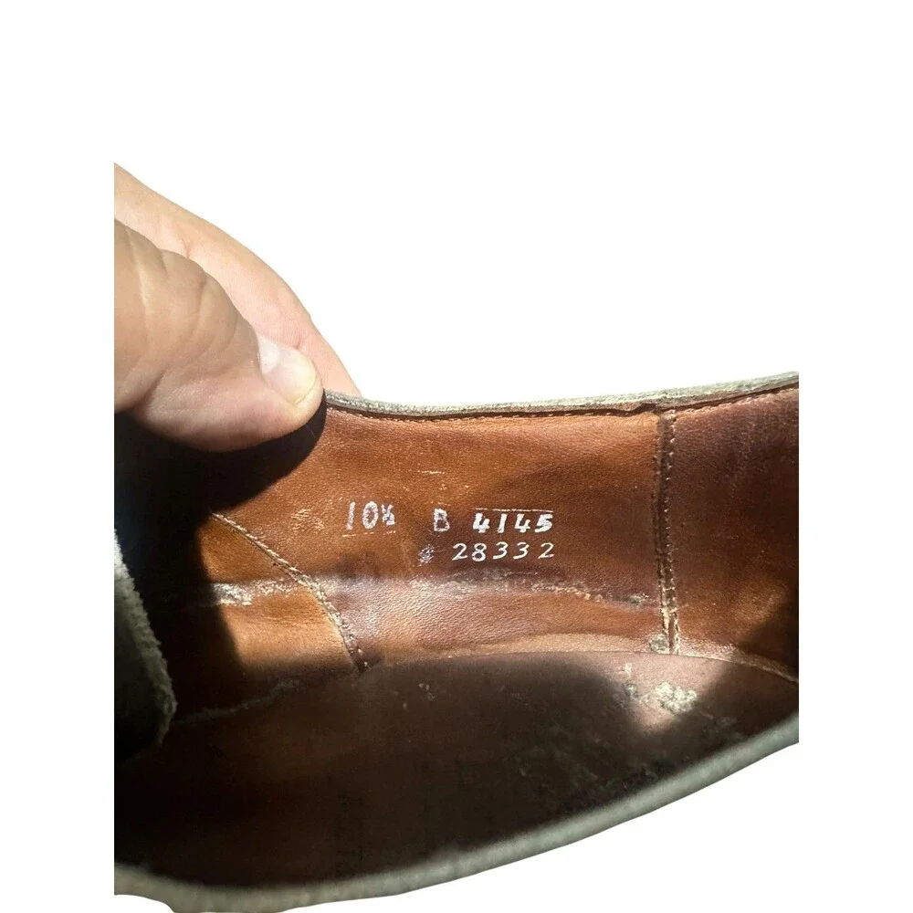 Allen Edmonds McTavish Wingtip Oxford Shoes Mens US 10.5 B Smokey Grey Leather